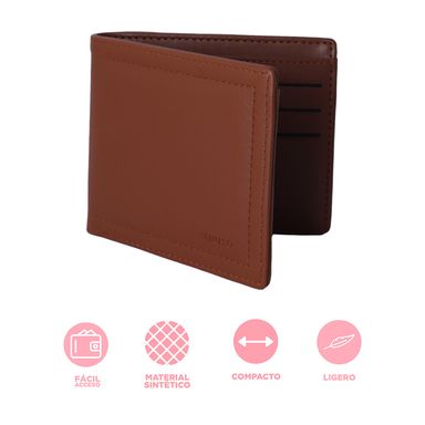 Billetera de hombre basica café -  Miniso
