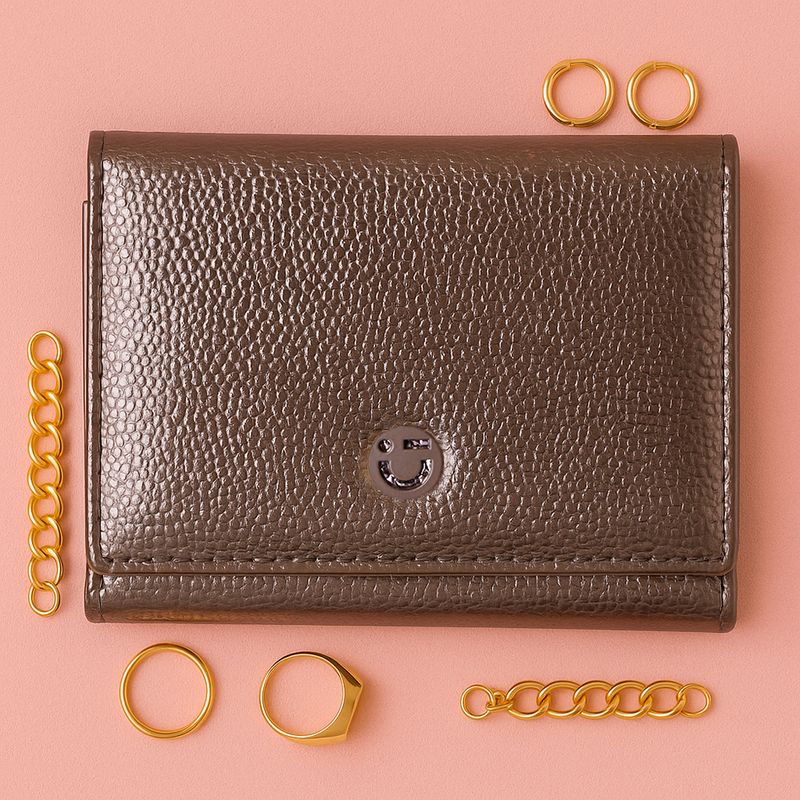 Cartera-corta-con-broche-para-mujer-miniso-serie-shiny-gris-Miniso-2-28386
