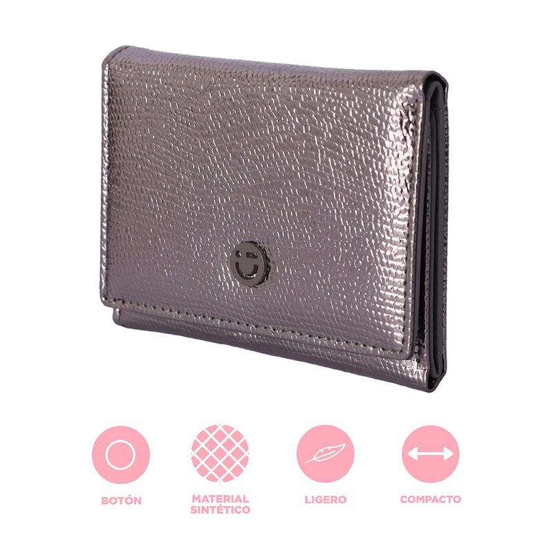 Cartera-corta-con-broche-para-mujer-miniso-serie-shiny-gris-Miniso-3-28386