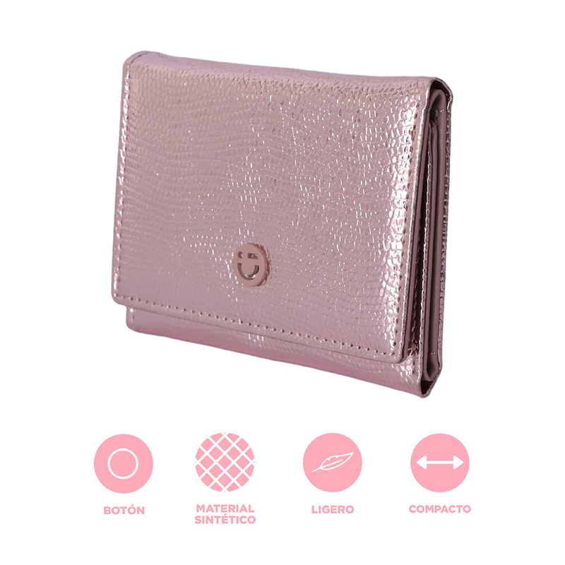 Cartera-corta-con-broche-para-mujer-miniso-serie-shiny-rosa-Miniso-3-28388