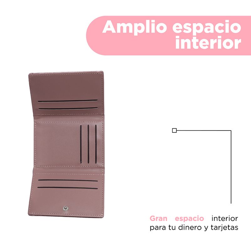 Cartera-corta-con-broche-para-mujer-miniso-serie-shiny-rosa-Miniso-4-28388