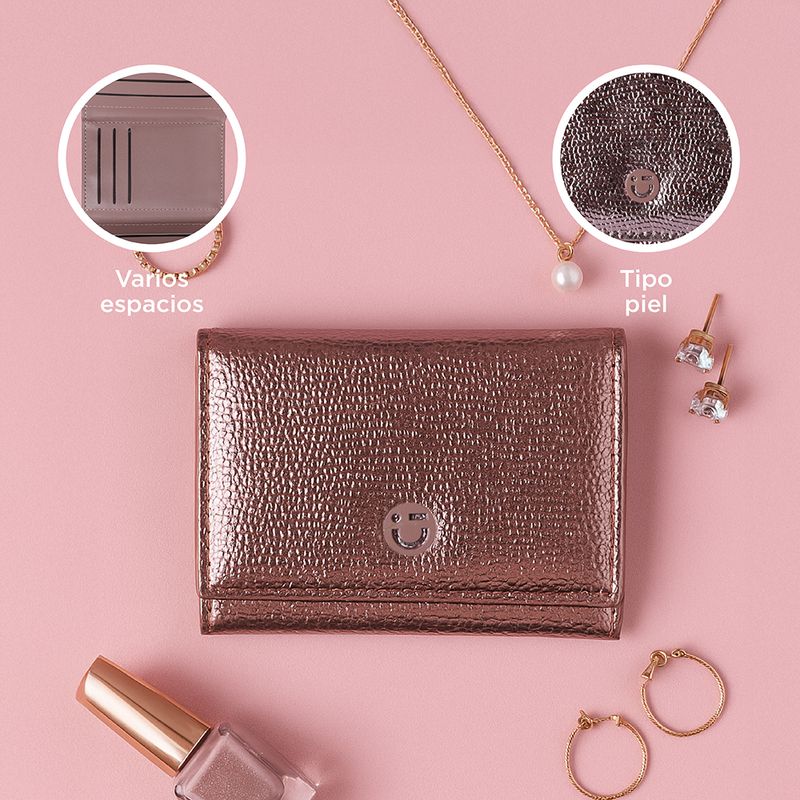 Cartera-corta-con-broche-para-mujer-miniso-serie-shiny-rosa-Miniso-5-28388