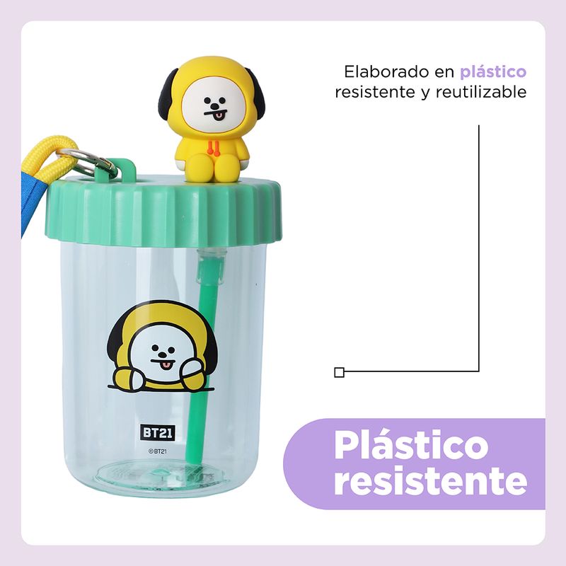 Tomatodo-de-pl-stico-con-decoraci-n-y-correa-bt21-collection-de-520-ml-chimmy-BT21-6-27058