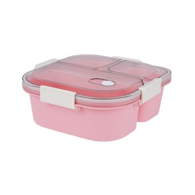 Contenedor caja bento de 3 compartimentos 1200 ml rosa serie miniso  -  Miniso