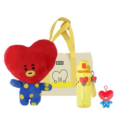 Pack Peluche Tata 28Cm + Bolso De Compras Con Cintas De Color Tata + Cilindro De Plastico Con Correa Y Funda 800 Ml Tata + Llavero Tata 12Cm