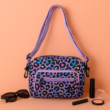 Bolso crossbody miniso colección leopard print morado -  Miniso