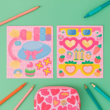 Libro de stickers de moda diy color rosa -  Miniso