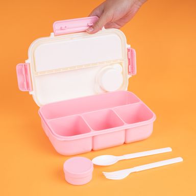 Taper para alimentos para ensalada de gran capacidad 1300 ml rosa y blanco -  Miniso
