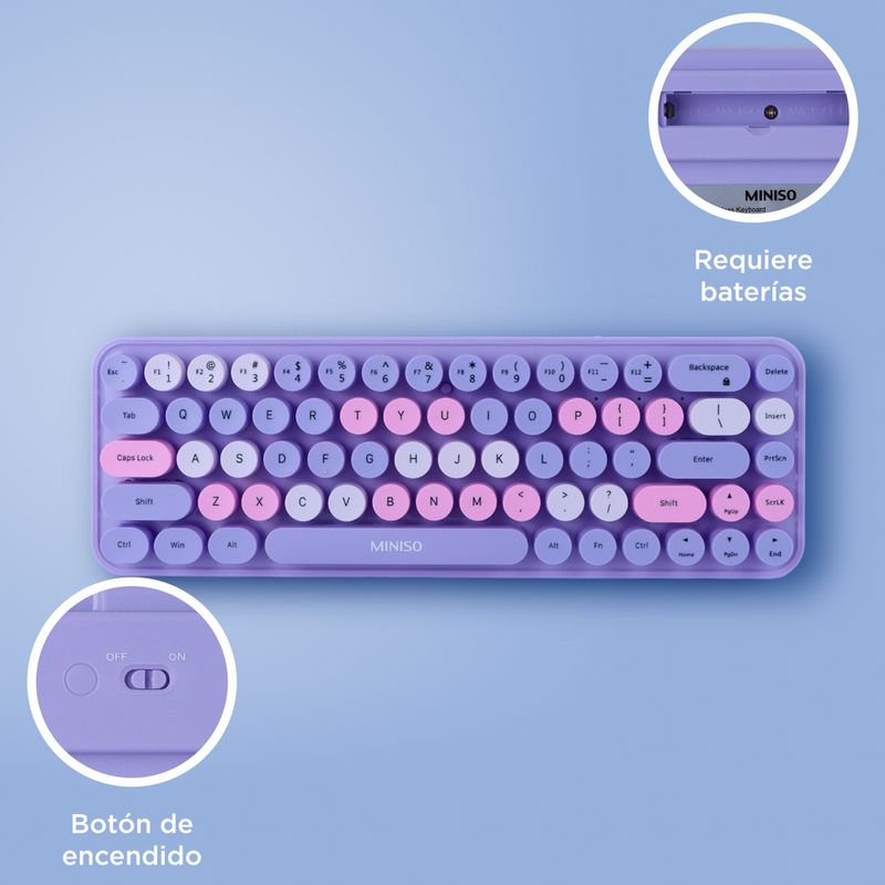 Teclado-inal-mbrico-de-moda-modelo-sk-676ag-morado-miniso-Miniso-5-28475