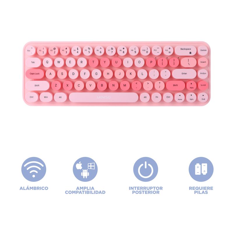 Teclado-inal-mbrico-de-moda-modelo-sk-676ag-rosa-miniso-Miniso-4-28476