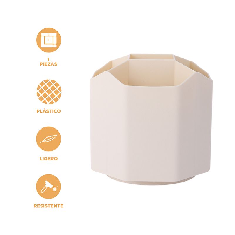 Organizador-de-pl-stico-portalapices-giratorio-de-5-ranuras-mori-girl-beige-Miniso-3-28493