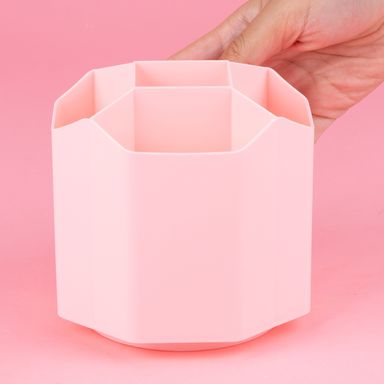 Organizador de plástico portalapices giratorio de 5 ranuras mori girl rosa -  Miniso