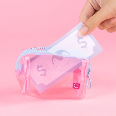 Monedero miniso serie clear plastic rosa -  Miniso