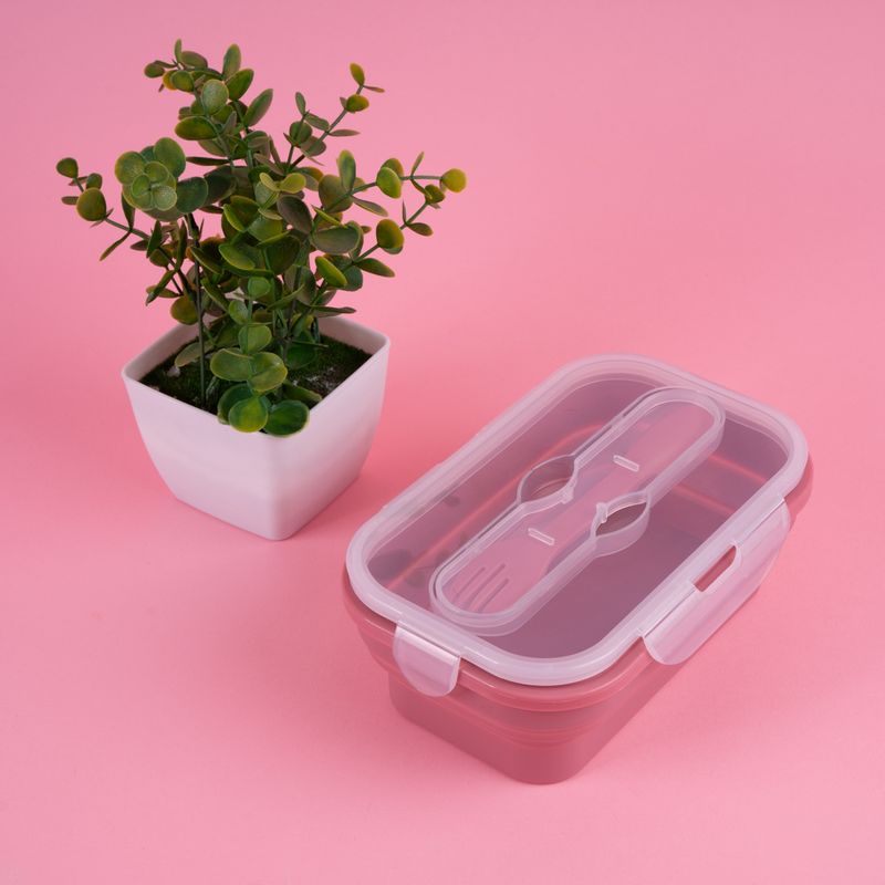 Taper-para-alimentos-de-silicona-plegable-de-color-solido-con-cuchara-1000-ml-rojo-Miniso-3-28525
