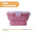 Taper-para-alimentos-de-silicona-plegable-de-color-solido-con-cuchara-1000-ml-rojo-Miniso-6-28525