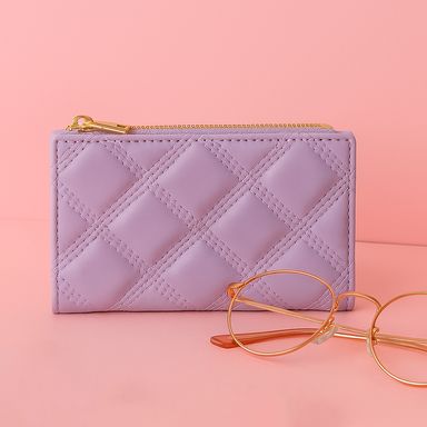 Cartera para mujer metalase rombo morado -  Miniso