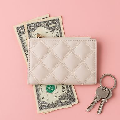 Cartera para mujer metalase rombo blanco sucio -  Miniso