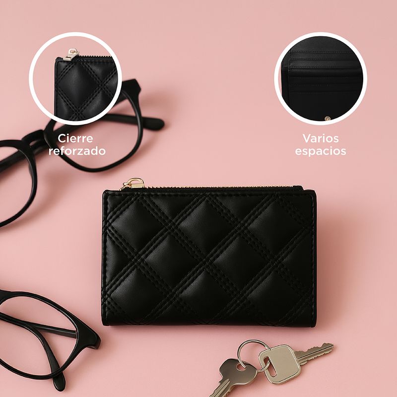 Cartera-para-mujer-metalase-rombo-negro-Miniso-5-28553