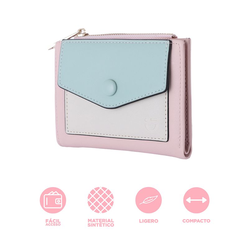 Cartera-corta-para-mujer-miniso-bloques-de-color-aqua-y-rosa-Miniso-3-28583