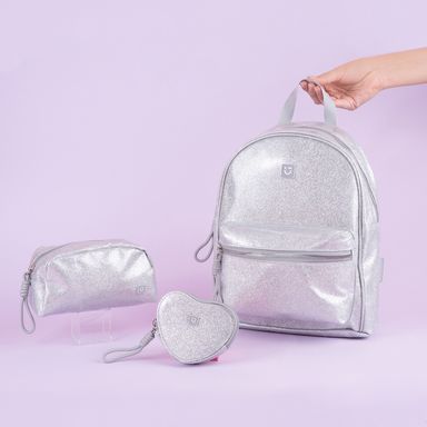Mochila de moda miniso serie moon stars glitter plata -  Miniso