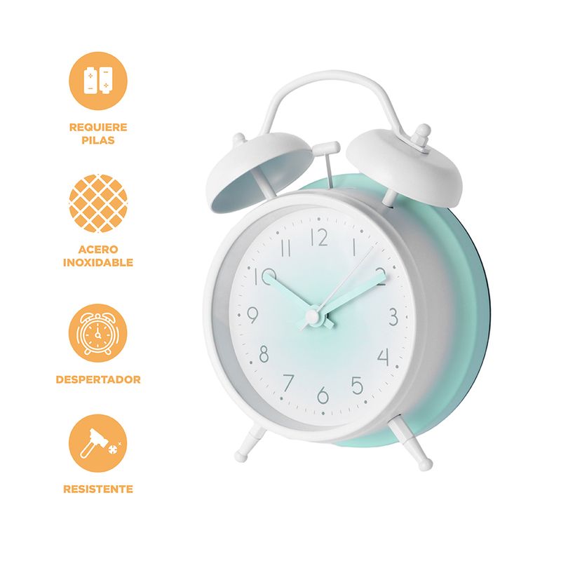 Reloj-despertador-de-doble-campana-de-color-degradado-verde-Miniso-3-28620