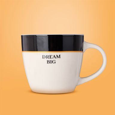 Taza de cerámica serie contrast color letter 280 ml negro -  Miniso