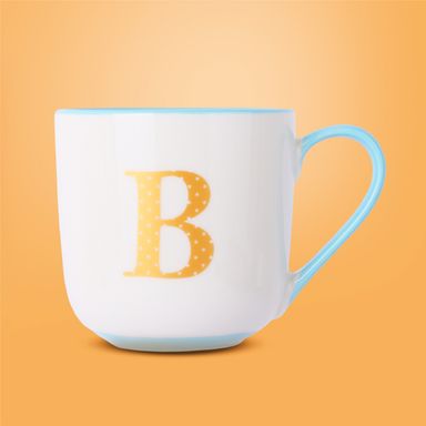 Taza de cerámica serie letter 430 ml azul -  Miniso