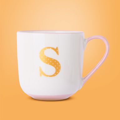 Taza de cerámica serie letter 430 ml rosa -  Miniso