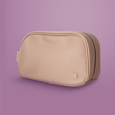 Cosmetiquera con asa craquelado color beige -  Miniso