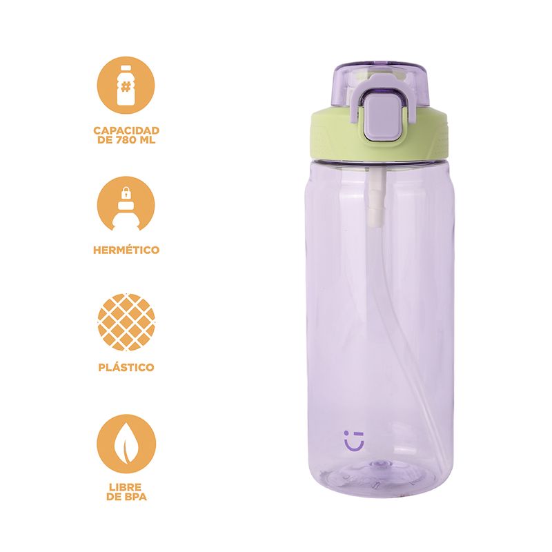 Tomatodo-de-pl-stico-botella-tritan-contraste-color-780ml-verde-morado-Miniso-3-28706