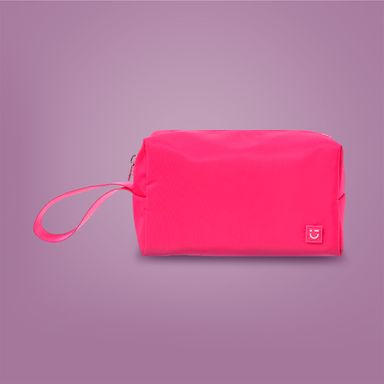 Cosmetiquera basica con correa lisa fucsia -  Miniso