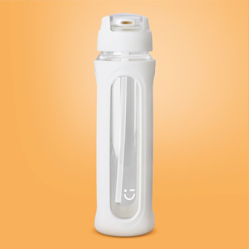 Tomatodo-de-vidrio-de-vidrio-con-tapa-abatible-de-color-solido-con-pico-y-asa-580-ml-blanco-Miniso-2-28724