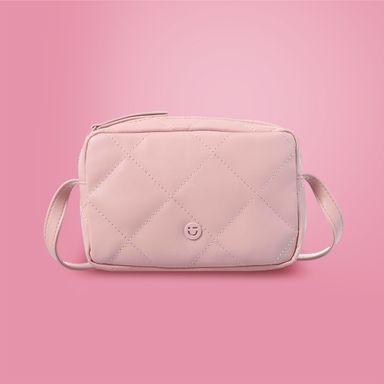 Bolsa crossbody cuadrada con cierre metalasse color rosa -  Miniso