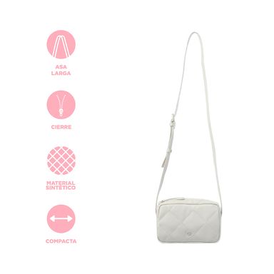 Bolsa crossbody cuadrada con cierre metalasse color blanco -  Miniso