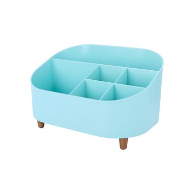 Organizador de plástico de escritorio con compartimentos color azul serie miniso -  Miniso