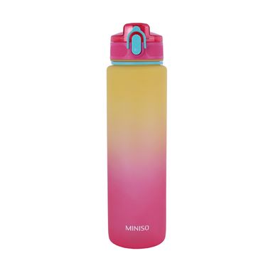 Tomatodo de plástico colección colorida degradado con correa 1 L amarillo y rosa -  Miniso
