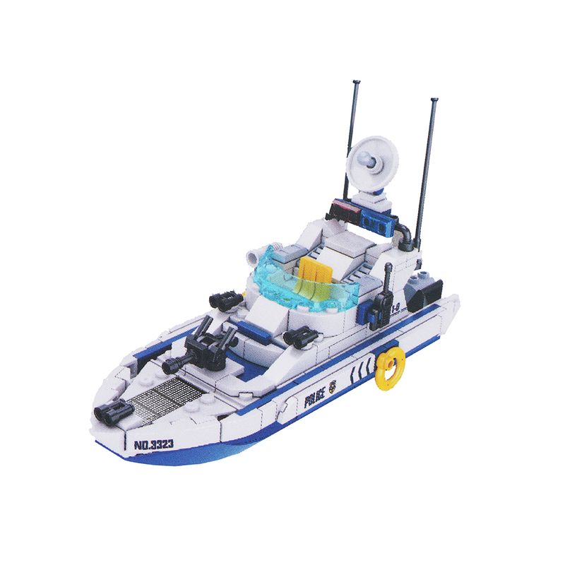 Bloques-veh-culos-de-policia-4-en-1-barco-policial-serie-miniso-Miniso-1-28627