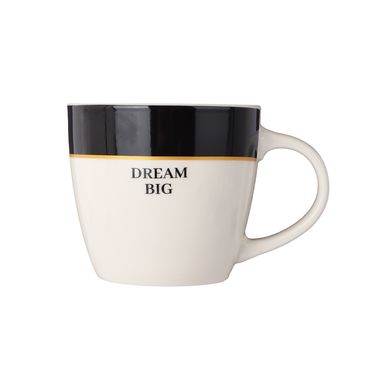 Taza de cerámica serie contrast color letter 280 ml negro -  Miniso