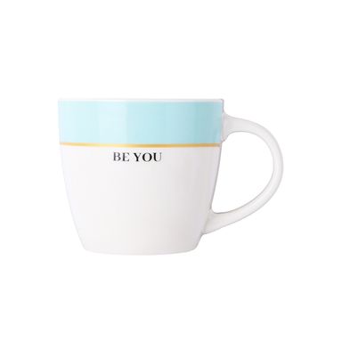Taza de cerámica serie letras de color en contraste 280 ml azul -  Miniso