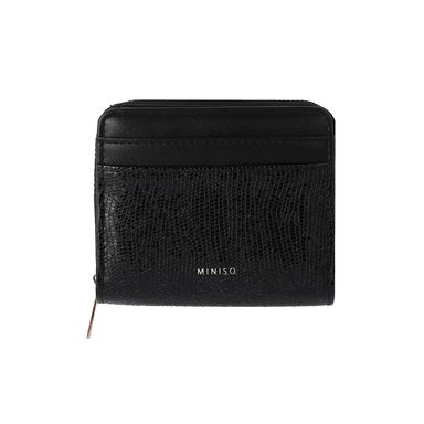 Cartera para mujer textura granulada negro -  Miniso