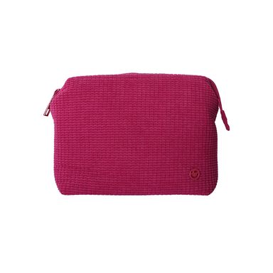 Cosmetiquera tela textura cuadritos pequeño color fucsia -  Miniso