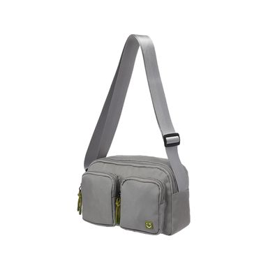 Bolso crossbody con dos bolsas al frente gris claro -  Miniso