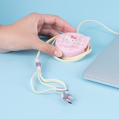 Cable de carga y datos lightning tres en uno hello kitty sanrio -  Sanrio