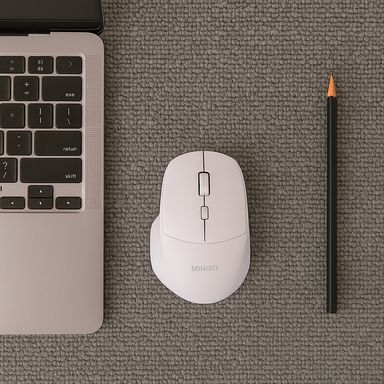 Mouse inalámbrico silencioso ergonómico mod e703 blanco -  Miniso