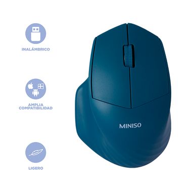 Mouse ergonómico inalámbrico silencioso modelo e703 azul miniso -  Miniso