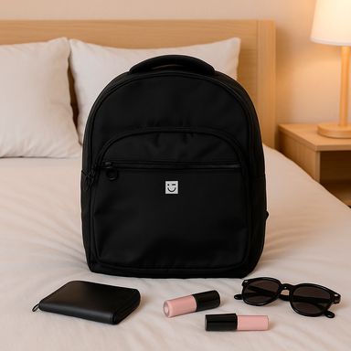 Mochila escolar miniso serie basicos de nylon negro -  Miniso