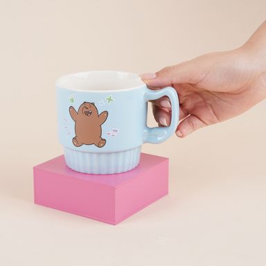 Taza de cerámica de festival de música costera 350 ml grizz serie wbb color azul -  We Bare Bears