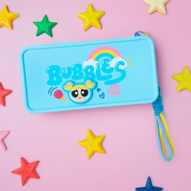Cosmetiquera silicon cuadrada powerpuff girls azul -  Las Chicas Superpoderosas