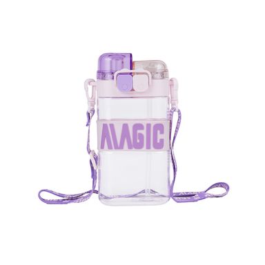 Tomatodo de plástico serie letter con correa para el hombro 560 ml purpura -  Miniso