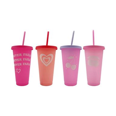 Tomatodo de plástico con sorbete cherry valentine collection 720ml 4 uds -  Miniso